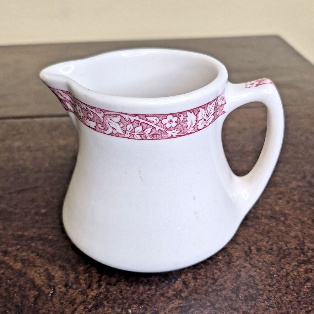 Shenango China Creamer Restaurant Ware USA 4" Jug Pitcher Floral Band Vintage